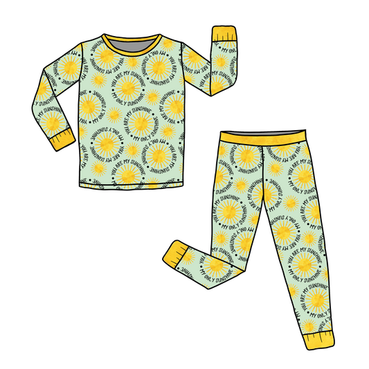You Are My Sunshine Long Sleeve Two-Piece PJ Set *Ready to ship*